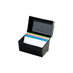 Sale 4" x 6" Index Card Box, Black (OXF 01461) Index Cards