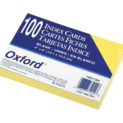 Online 4" x 6" Index Cards, Blank, Canary, 100/Pack (7420CAN) Index Cards