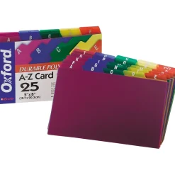 Outlet Card Guides, Alpha, 1/5 Tab, Polypropylene, 5 x 8, 25/Set Index Cards