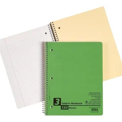 Oxford Earthwise 3-Subject Notebooks, 8.5" x 11", College Ruled, 150 Sheets, Each (25-435R) Clearance