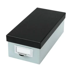 Discount Index Card File Box, 1000-Card Capacity, Blue Fog/Black (OXF 406355) Index Cards