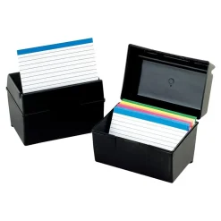 Clearance Index Card File Box, 500-Card Capacity, Black (01581) Index Cards