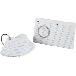 New ® JustFlip-it!™ 3" x 5" Punched & Perfed Study Cards, Ruled, White, 75 Per Pack, 12 Packs (ESS63506-12) Index Cards