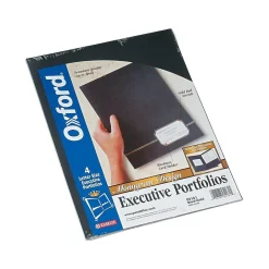 Oxford Monogram Design 2-Pocket Presentation Folders, /Gold, 4/Pack (04161) Black New