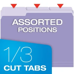 Oxford Recycled File Folder, 1/3-Cut Tab, Letter Size, , 100/Box (1521/3LAV) Lavender Clearance