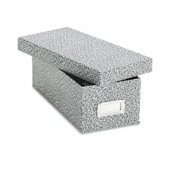 Outlet Reinforced Board Card File with Lift-Off Cover, 3" x 5", 1200-Capacity, Black, 4 1/4"H x 12"W x 5 5/8"D (40588) Index Cards