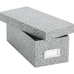 Outlet Reinforced Board Card File with Lift-Off Cover, 3" x 5", 1200-Capacity, Black, 4 1/4"H x 12"W x 5 5/8"D (40588) Index Cards