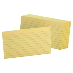 Ruled 3" x 5" Index Cards, Lined, Canary, 100/Pack (OXF 7321 CAN) Index Cards