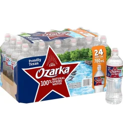 Bottled Water<Ozarka 100% Natural Spring Water, Regular Flavor, 700ml Bottles with Sport Cap, 24/Carton (12086825)