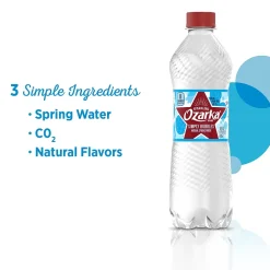 Bottled Water<Ozarka Sparkling Water, Simply Bubbles, 16.9 oz. Bottles, 24/Carton (12349548)