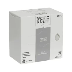 Pacific Blue Basic AccuWipe Fiber/Bagasse Cleaning Wipers, 7.9
