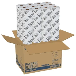 Pacific Blue Basic High Capacity Toilet Paper, 2-Ply, White, 1000 Sheets/Roll, 48 Rolls/Carton (19448/01)
