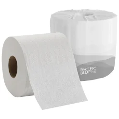 Pacific Blue Basic 1-Ply Inner Wrapped Embossed Toilet Paper by GP PRO, White, 550 Sheets/Roll, 80 Rolls/Case (19881/01)
