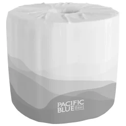 Pacific Blue Basic 1-Ply Inner Wrapped Embossed Toilet Paper by GP PRO, White, 550 Sheets/Roll, 80 Rolls/Case (19881/01)