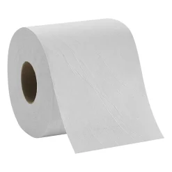 Pacific Blue Basic Recycled Toilet Paper, 1-Ply, White, 1210 Sheets/Roll, 80 Rolls/Carton (1458001/14500)