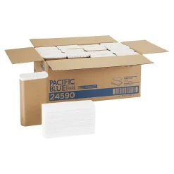 Paper Towels<Pacific Blue Basic Recycled Multifold Paper Towel, 1-Ply, White, 250 Sheets/Pack, 16 Packs/Carton (24590)