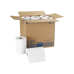 Paper Towels<Pacific Blue Basic Recycled Hardwound Paper Towels, 1-ply, 350 ft./Roll, 12 Rolls/Carton (28706)