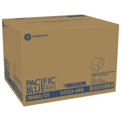 Pacific Blue Basic Standard Toilet Paper, 2-Ply, White, 550 Sheets/Roll, 80 Rolls/Carton (19880/01)