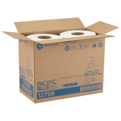 Pacific Blue Basic Pacific Blue Recycled Jumbo Jr. Toilet Paper, 2-Ply, White, 1000 ft./Roll, 8 Rolls/Carton (12798)