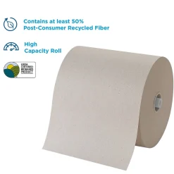 Paper Towels<Pacific Blue Ultra 8” High-Capacity Recycled Paper Towel Roll by GP PRO, 1-Ply, Brown, 1150’/Roll, 3 Rolls/Carton (26496)