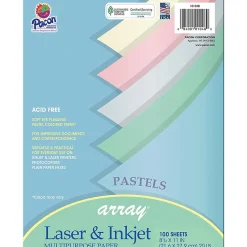 Online Array Computer Paper, 8.5" x 11", Assorted Pastel, 100 Sheets/Pack, 3/Pack (PAC101048-3) Classroom Paper