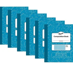 Pacon Composition Notebooks, 9.75" x 7.5", Wide Ruled, 100 Sheets, Blue, 6/Bundle (PACMMK37170-6) Best