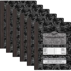 Pacon Composition Notebooks, 9.75" x 7.5", Graph Ruled, 100 Sheets, Black, 6/Bundle (PACMMK37164-6) Online