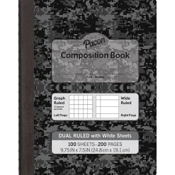 Pacon Composition Notebooks, 9.75" x 7.5", Graph Ruled, 100 Sheets, Black, 6/Bundle (PACMMK37164-6) Online