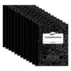 Pacon Composition Notebooks, 9.75" x 7.5", Wide Ruled, 60 Sheets, Black, 12/Bundle (PACMMK37118-12) Discount