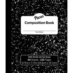 Pacon Composition Notebooks, 9.75" x 7.5", Wide Ruled, 60 Sheets, Black, 12/Bundle (PACMMK37130-12) Best