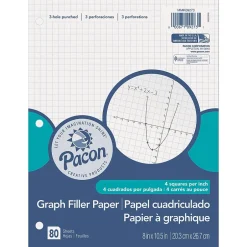 Pacon Graph Paper, 8" x 10.5", 3-Hole Punched, 80 Sheets/Pack, 6/Bundle (PACMMK09273-6) Sale