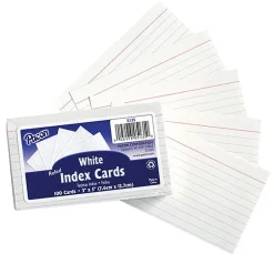 Sale ® Index Cards, 3"x5", Ruled, White, 100 cards (PAC5135) Index Cards