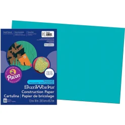 Discount SunWorks 12" x 18" Construction Paper, Turquoise, 50 Sheets/Pack, 5 Packs (PAC7707-5) Construction Paper