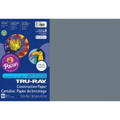 Best Tru-Ray 12" x 18" Construction Paper, Slate, 50 Sheets/Pack (PAC103060) Construction Paper