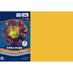 Discount Tru-Ray 12" x 18" Construction Paper, Gold, 50 Sheets/Pack, 3/Pack (PAC102998) Construction Paper