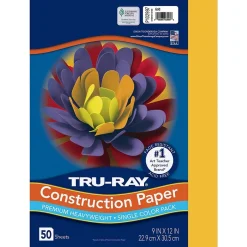 Best Tru-Ray 9" x 12" Construction Paper, Gold, 50 Sheets/Pack, 6/Pack (PAC102997) Construction Paper