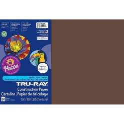 Tru-Ray 12" x 18" Construction Paper, Dark Brown, 50 Sheets/Pack, 3/Pack (PAC103056) Construction Paper