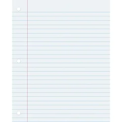 Pacon Wide Ruled Filler Paper, 8" x 10.5", 3-Hole Punched, 150 Sheets/Pack, 6 Packs/Bundle (PACMMK09250-6) Best