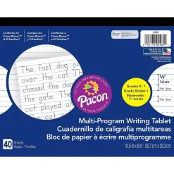 Zaner-Bloser D'Nealian™ Multi-Program Tablet Handwriting Paper, Grades K-1st, 40 Sheets (2480) Classroom Paper