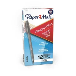 Paper Mate FlexGrip Ultra Ballpoint Pen, Fine Point, Black Ink, 12/Pack (9680131) Discount