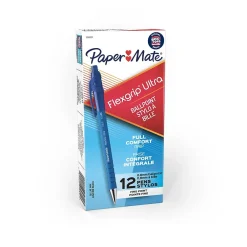 Paper Mate FlexGrip Ultra Recycled Retractable Ballpoint Pen, Fine Point, Blue Ink, Dozen (9560131) Outlet