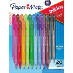 Paper Mate InkJoy 100 RT Retractable Ballpoint Pen, Medium Point, Assorted Ink, 20/Pack (1951396) Outlet