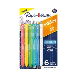Paper Mate InkJoy Retractable Gel Pens, Medium Point, 0.7mm, Assorted Inks, 6/Pack (2173765) Best