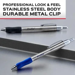 Paper Mate Profile Metal Barrel Retractable Ballpoint Pen, Medium Point, Blue Ink, 2/Pack (2130519) Sale