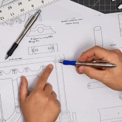 Paper Mate Profile Metal Barrel Retractable Ballpoint Pen, Medium Point, Blue Ink, 2/Pack (2130519) Sale