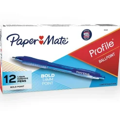 Paper Mate Profile Retractable Ballpoint Pen, Bold Point, Blue Ink, Dozen (89466) Outlet
