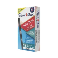 Paper Mate Write Bros. Ballpoint Pen, Bold Point, Black Ink, Dozen (2124520) Best
