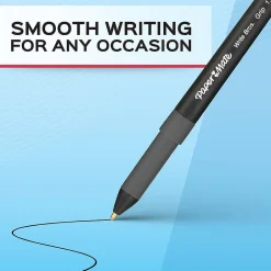 Paper Mate Write Bros. Grip Ballpoint Pen, Medium Point, Black Ink, Dozen (8807987) New