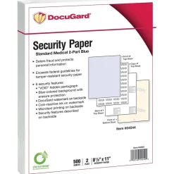 Best DocuGard 8.5" x 11" Medical Security Paper, 24 lbs., Blue and Canary, 500 Sheets/Ream, 2500/Carton (04544P) Security & Carbon