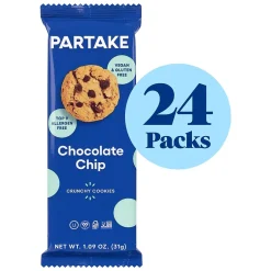 Cookies<Partake Crunchy Chocolate Chip Cookie Snack Pack, 1.09 oz, 24/Pack (220-02417)